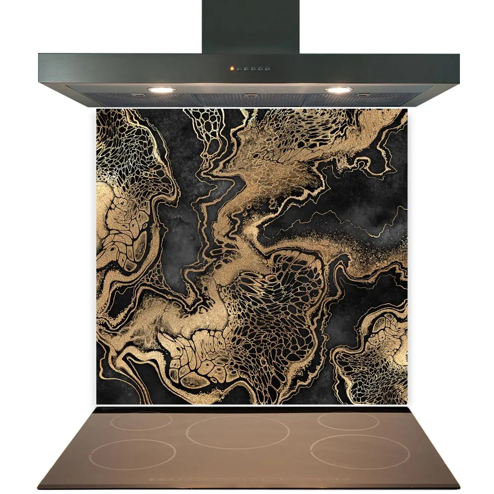 Gold Ripple Glass Splashback