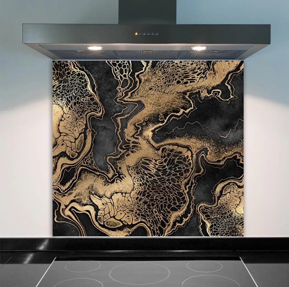 Gold Ripple Glass Splashback