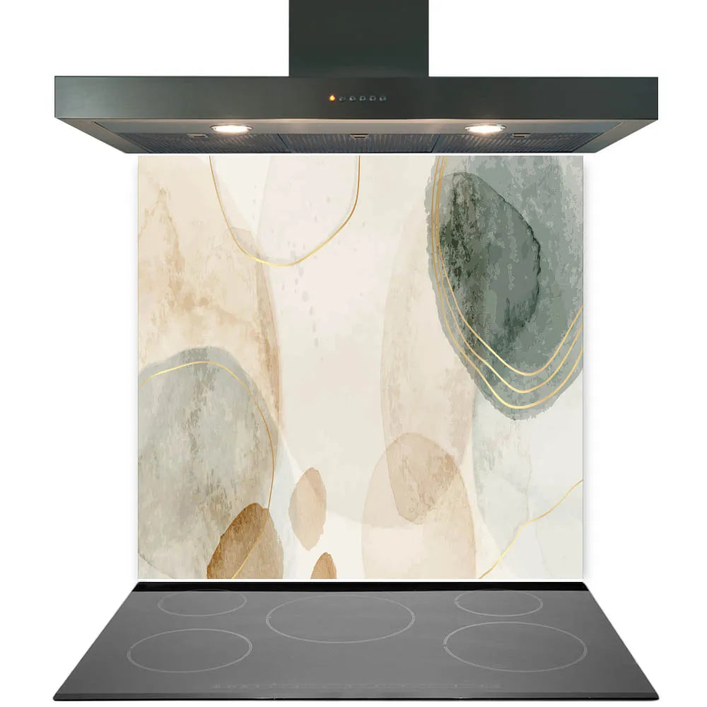 Gold Watercolour Glass Splashback