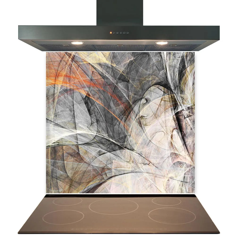 Grey Abstract Glass Splashback