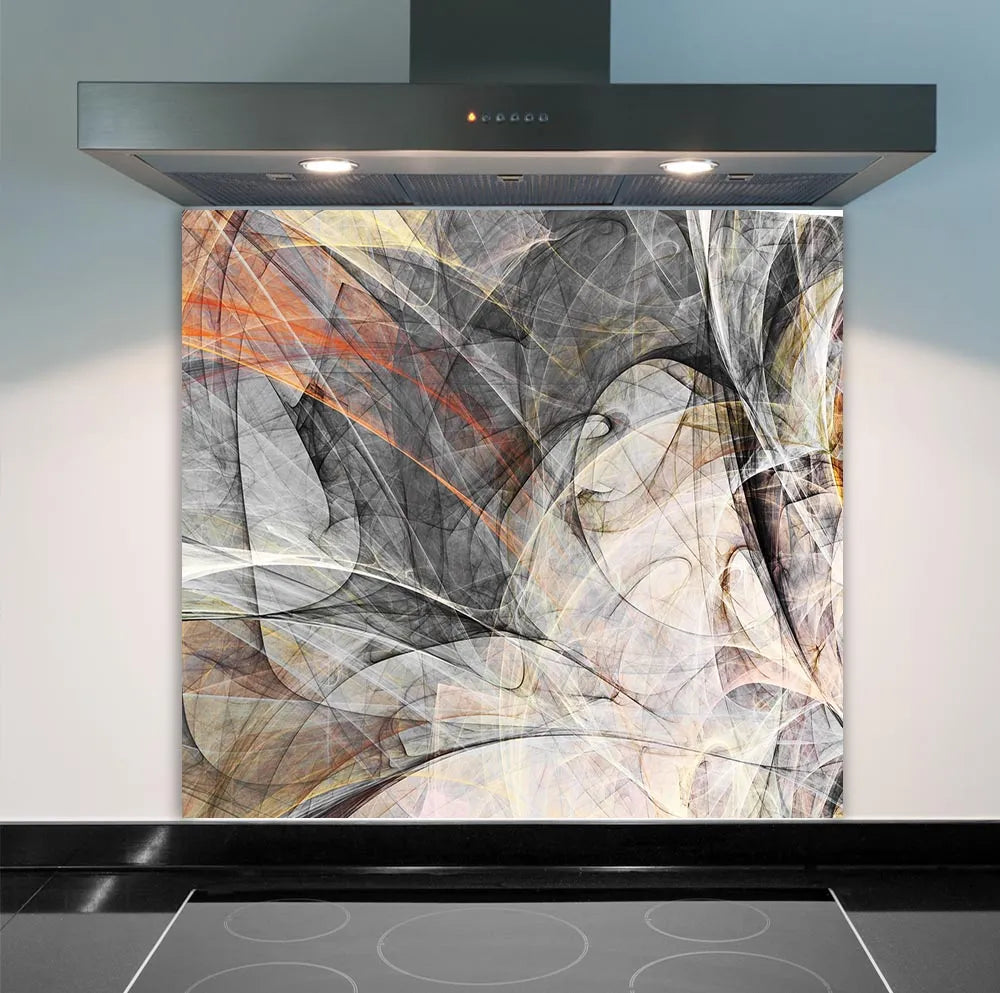 Grey Abstract Glass Splashback