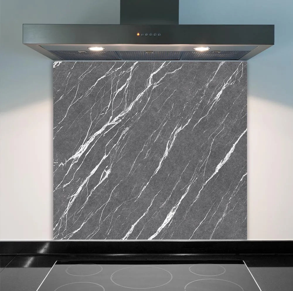 Grey Marble Effect Glass Splashback