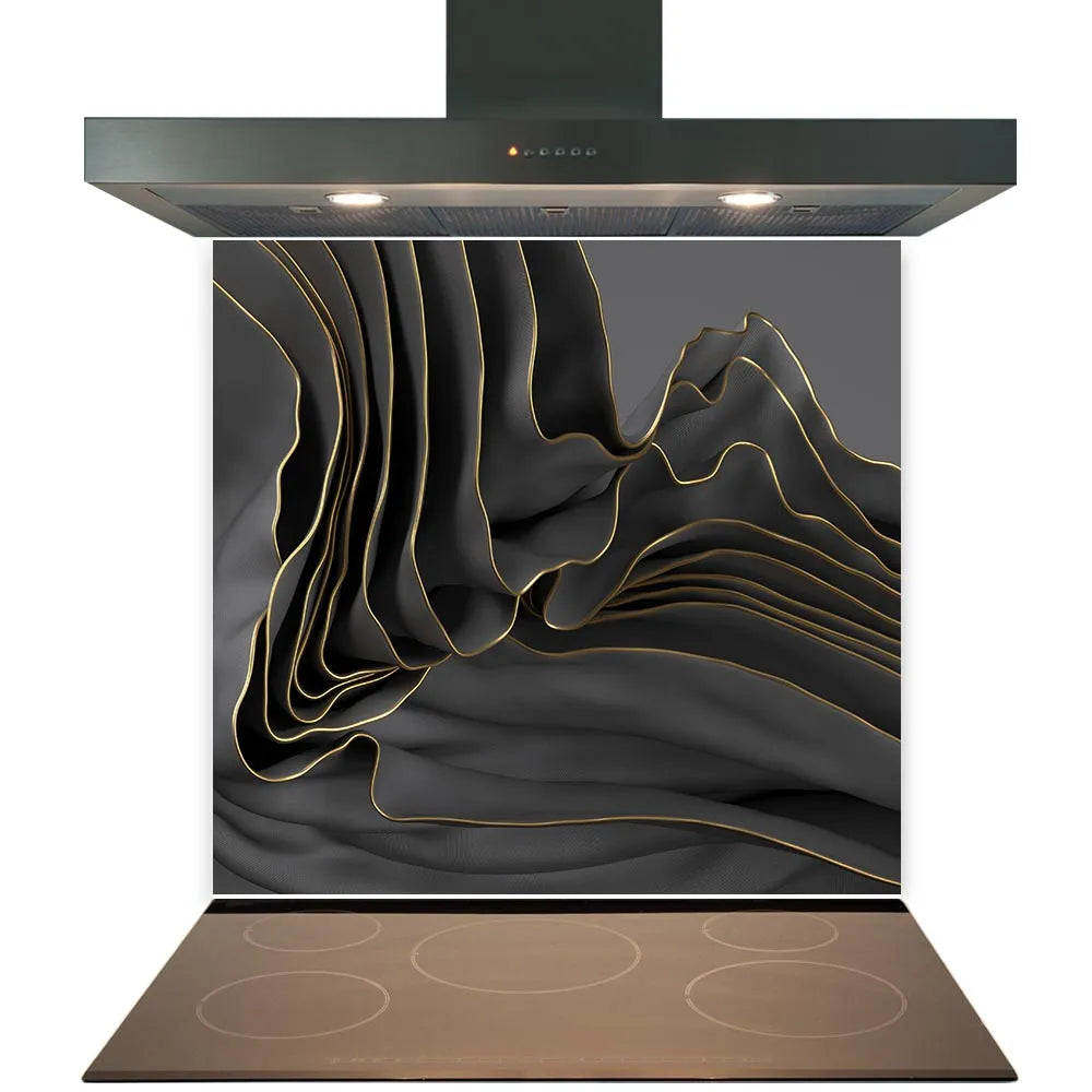 Grey Ripple Glass Splashback