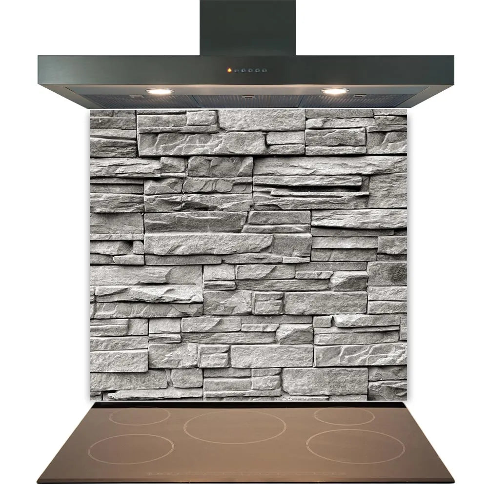 Grey Stones Glass Splashback