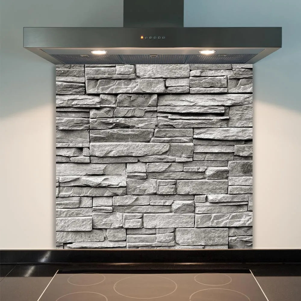 Grey Stones Glass Splashback