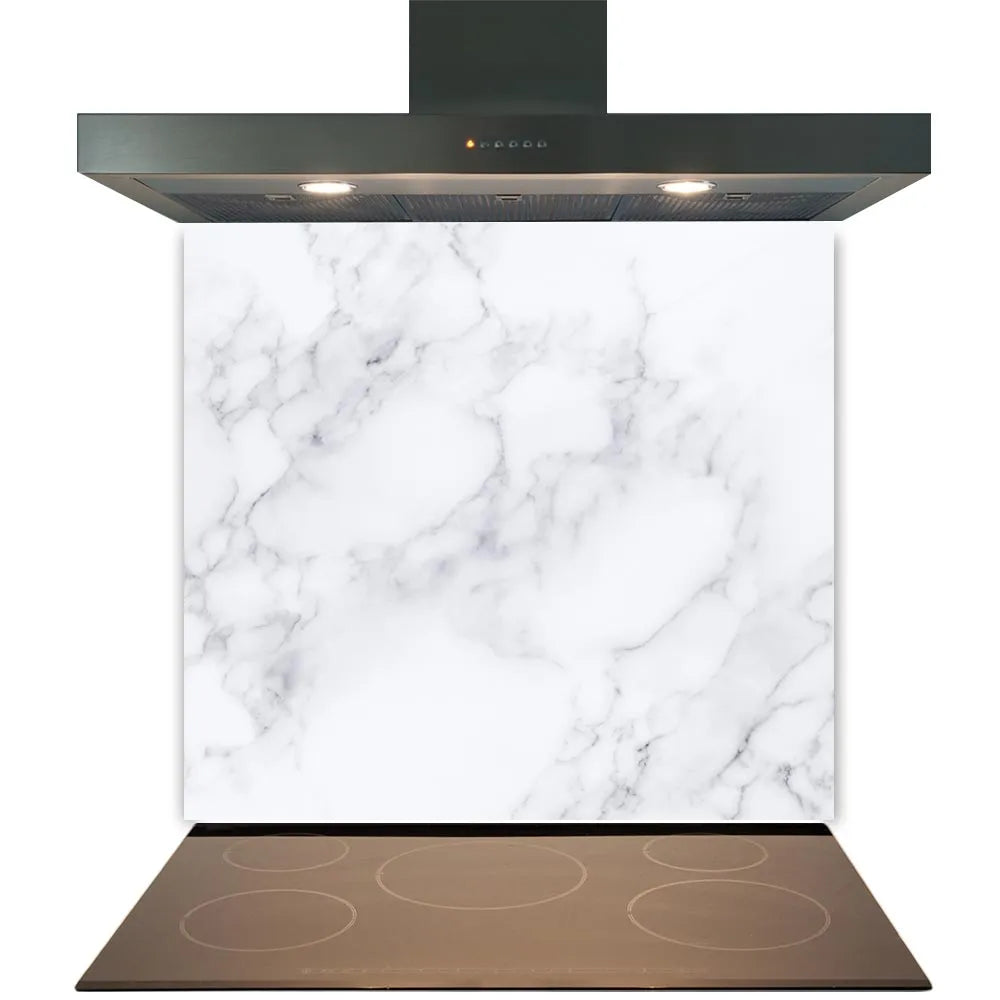 Grey White Marble Glass Splashback