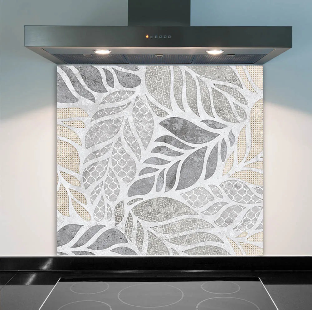 Leaf Pattern Splashback Leaves Mosaic Glass Splashback | Printed Image Glass Splashbacks