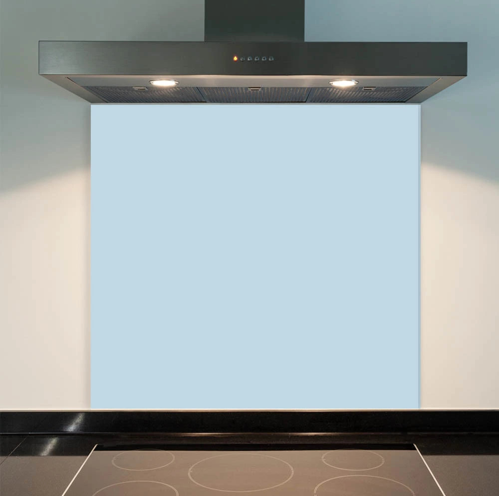 Light Blue Glass Splashback