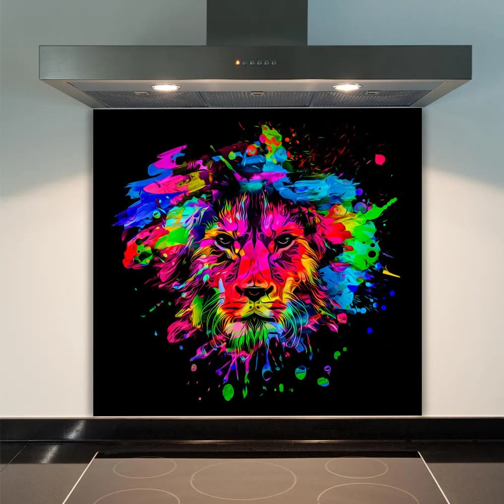 Lion Splash Glass Splashback