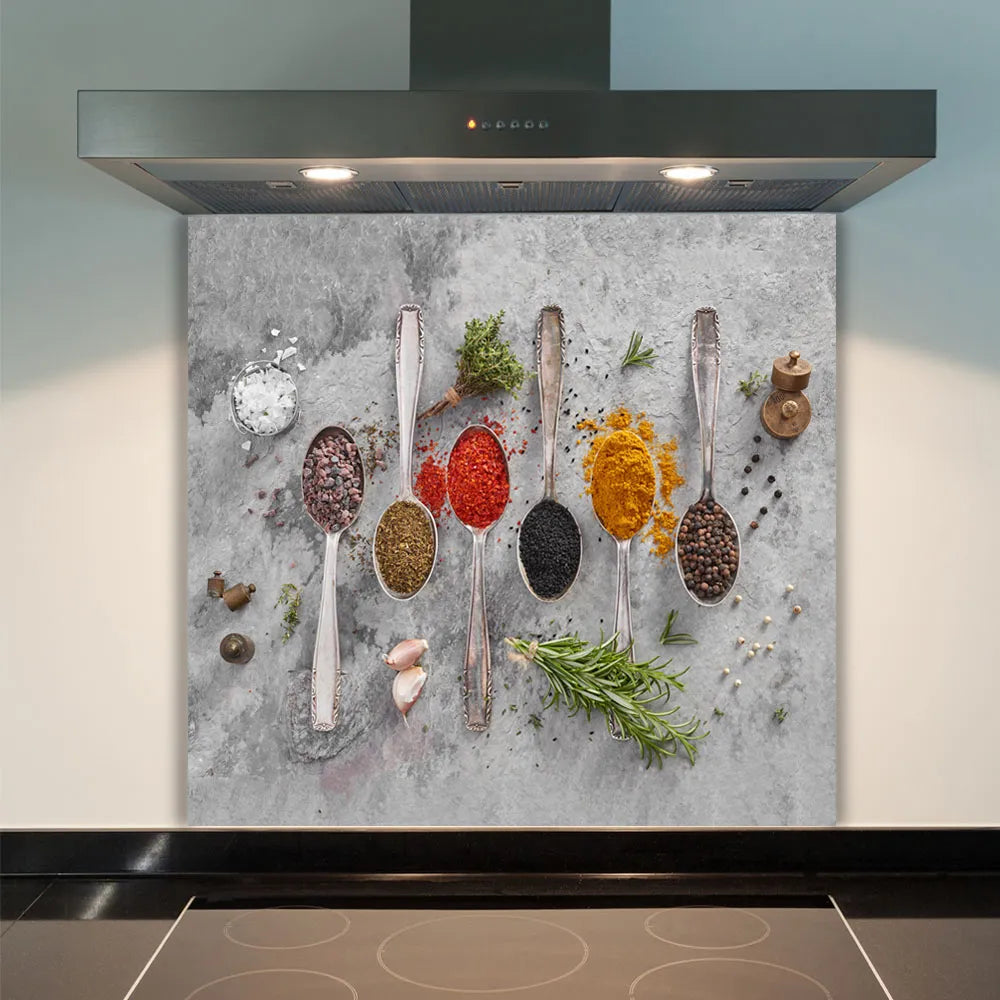 Marble Spices Glass Splashback