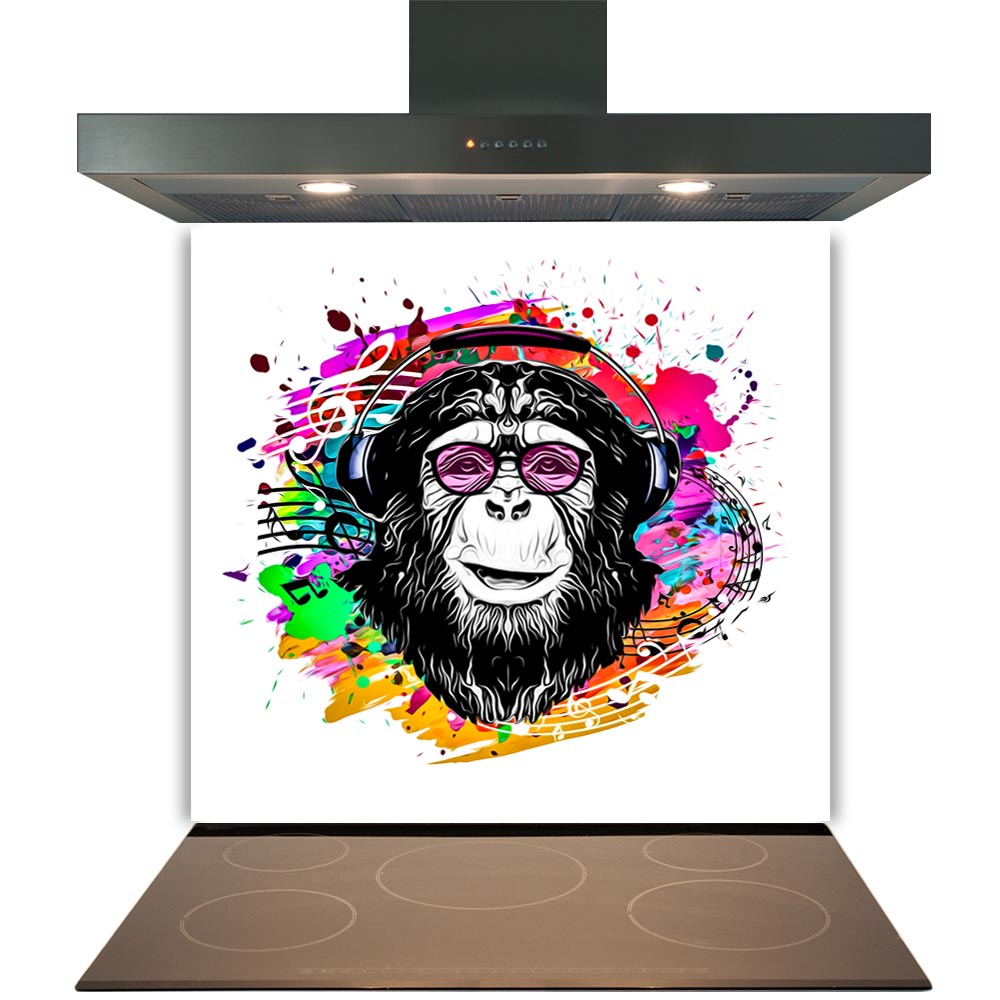 Music Monkey Glass Splashback