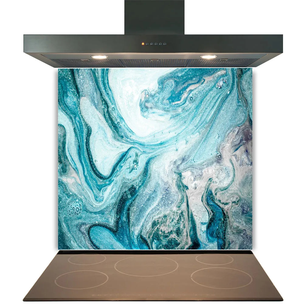Ocean Blue Glass Splashback