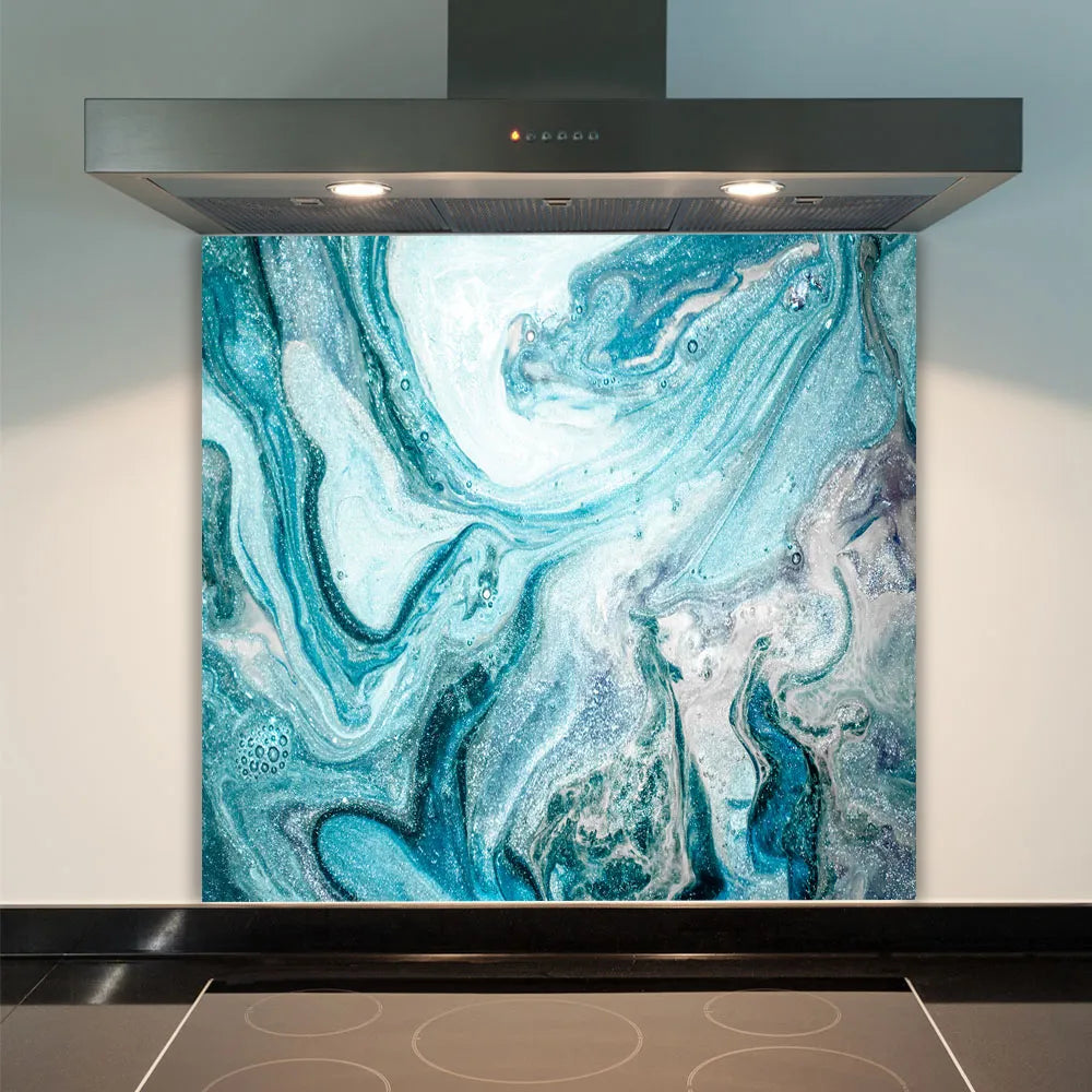 Ocean Blue Glass Splashback