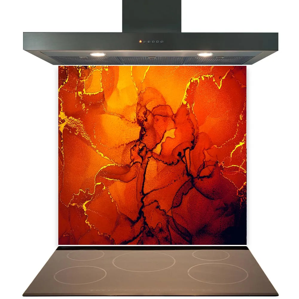 Orange Deluxe Glass Splashback