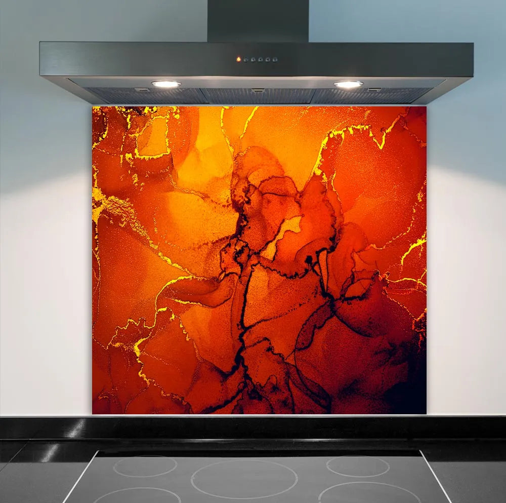 Orange Deluxe Glass Splashback
