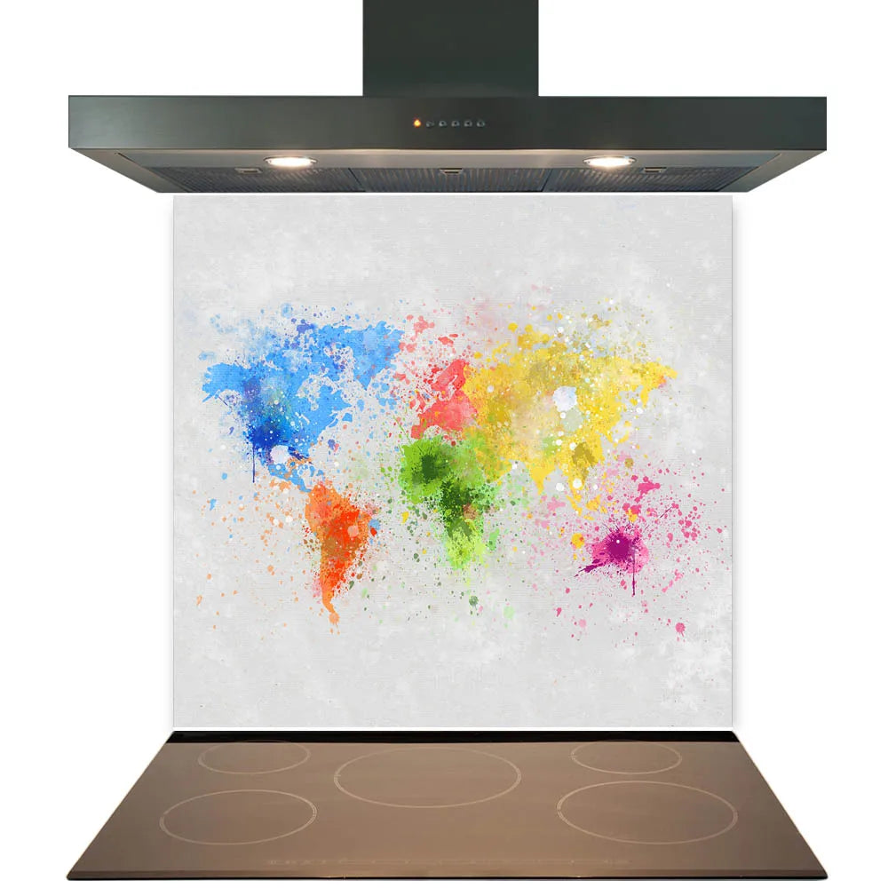 Painted Map Glass Splashback