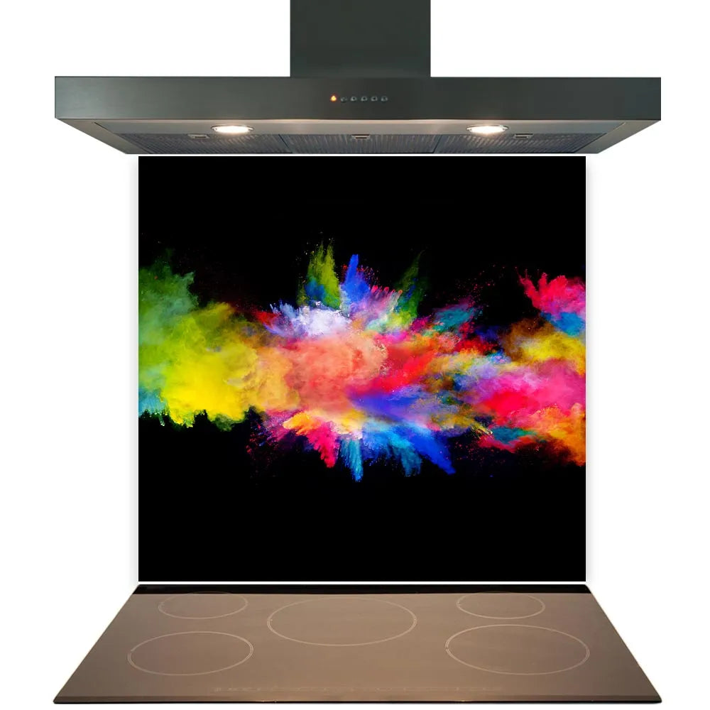 Powder on Black Glass Splashback