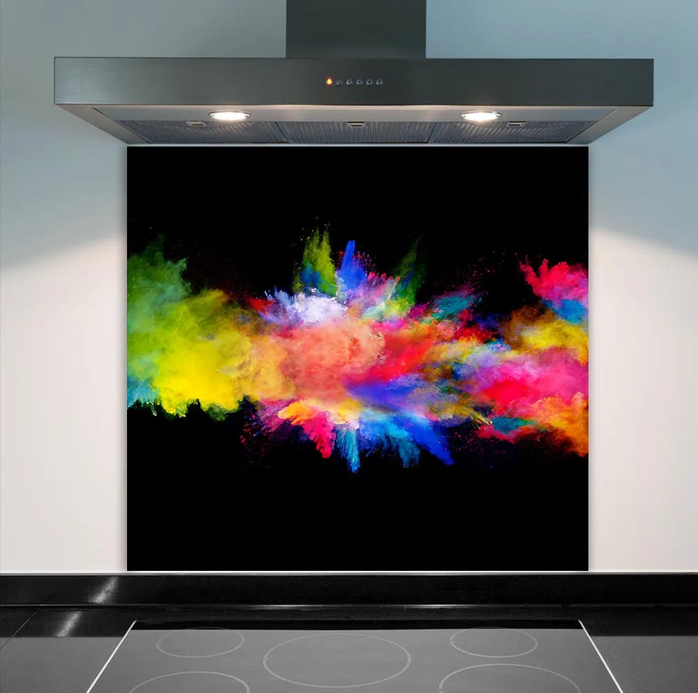 Powder on Black Glass Splashback