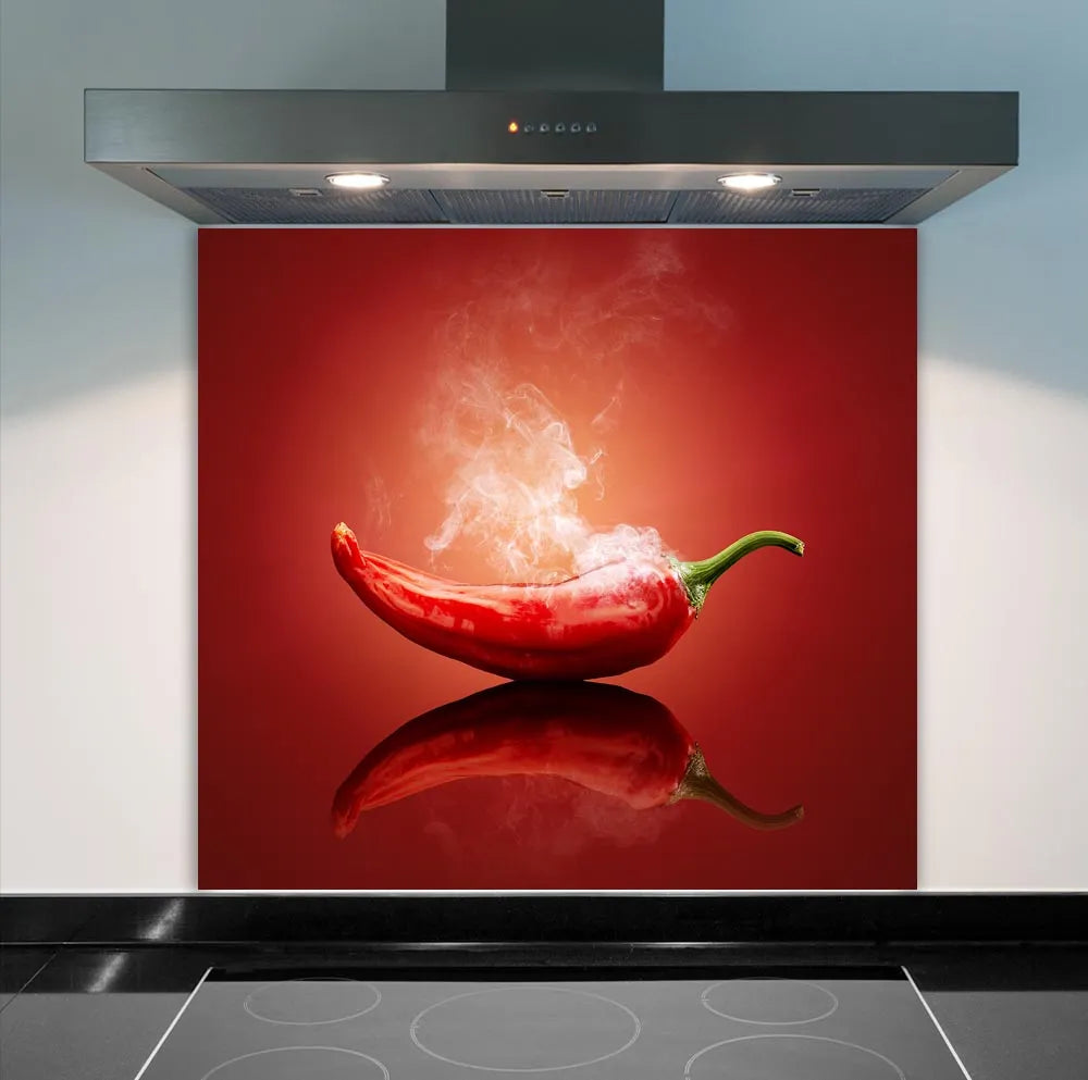 Smoking Chilli Glass Splashback