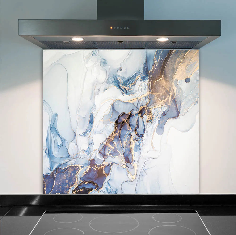 Soft Blue Deluxe Glass Splashback