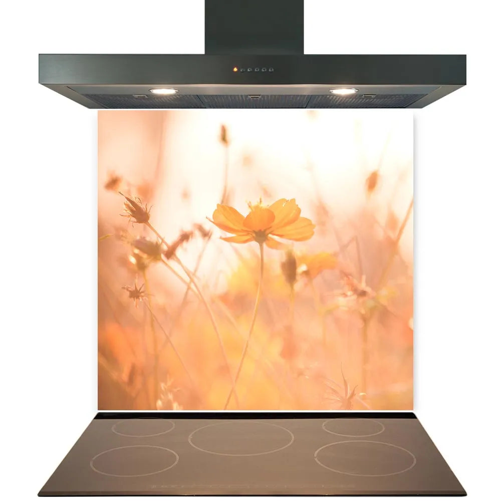Sunset Flower Glass Splashback
