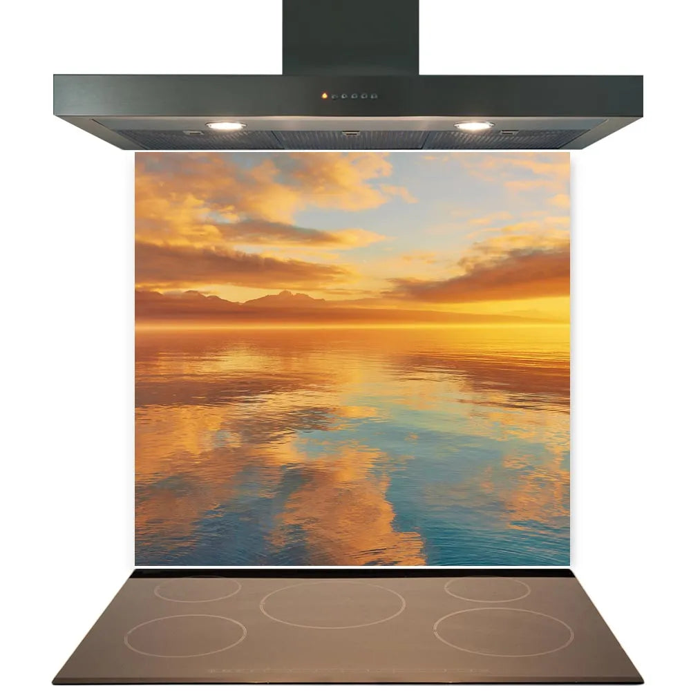 Sunset Lake Glass Splashback