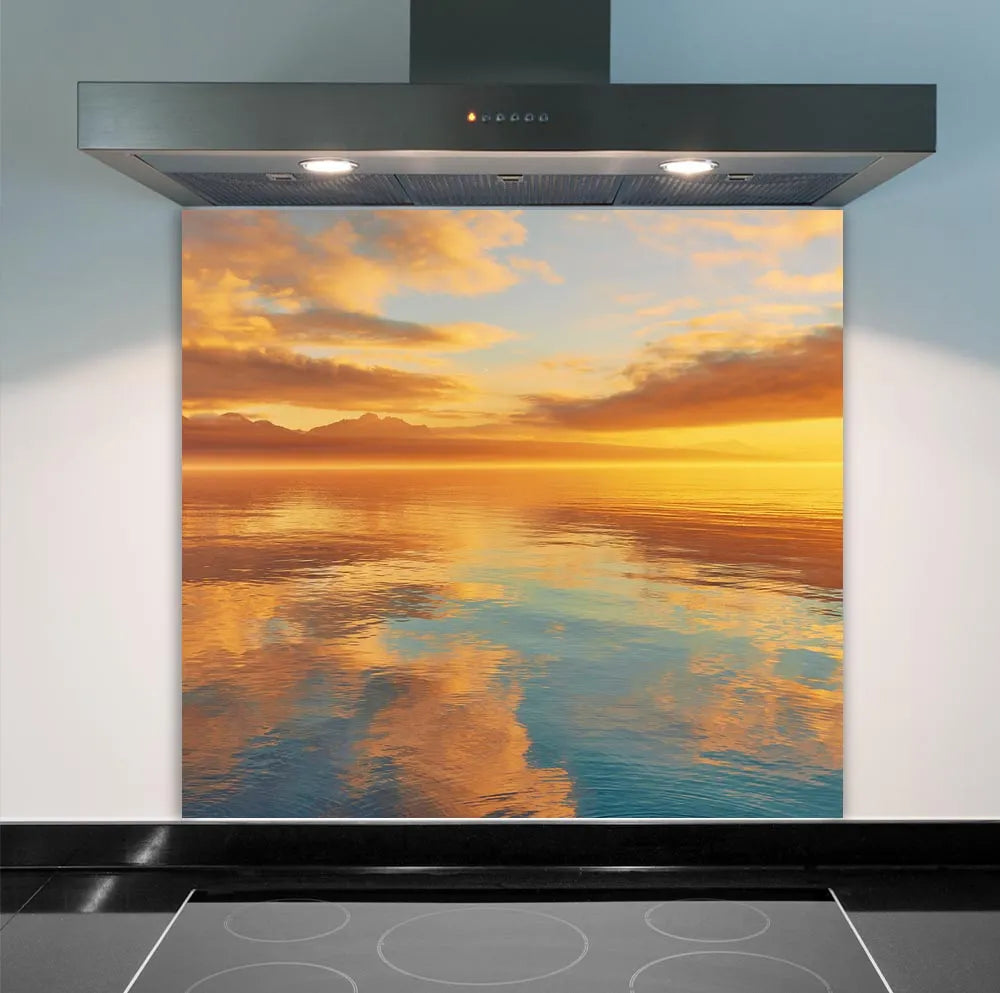 Sunset Lake Glass Splashback
