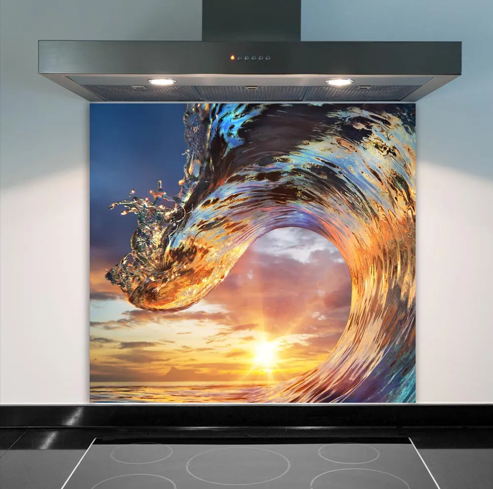 Sunset Wave Glass Splashback