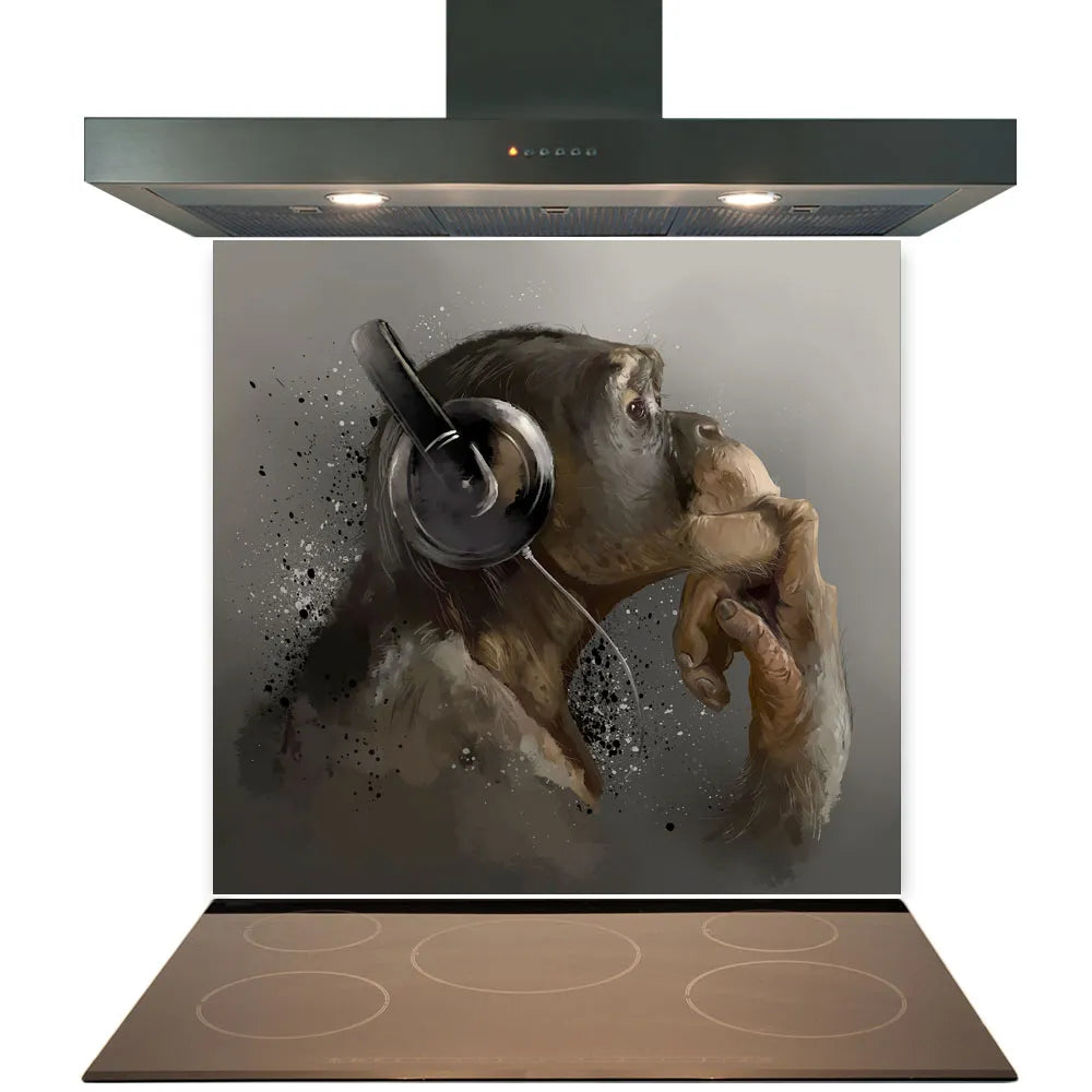 Thoughtful Monkey Glass Splashback
