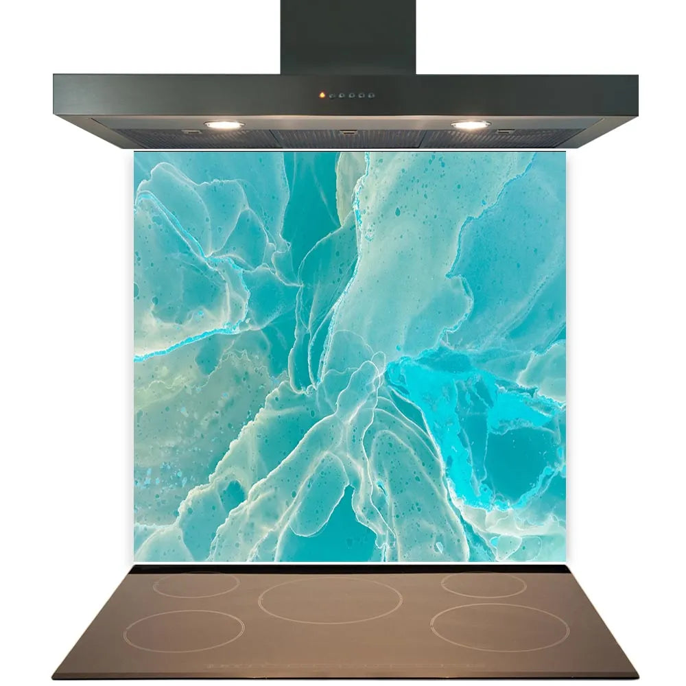 Turquoise Quartz Glass Splashback