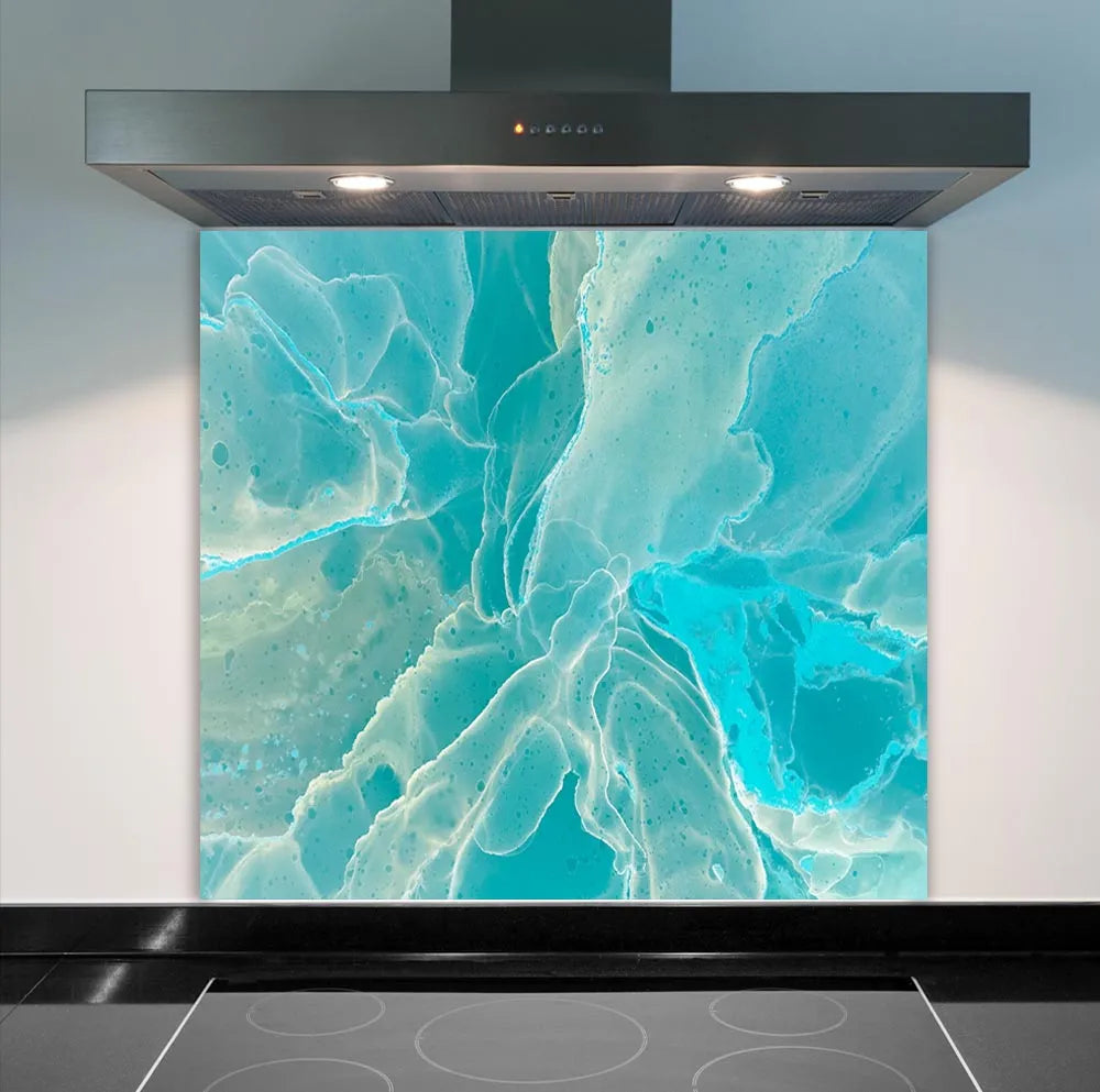 Turquoise Quartz Glass Splashback