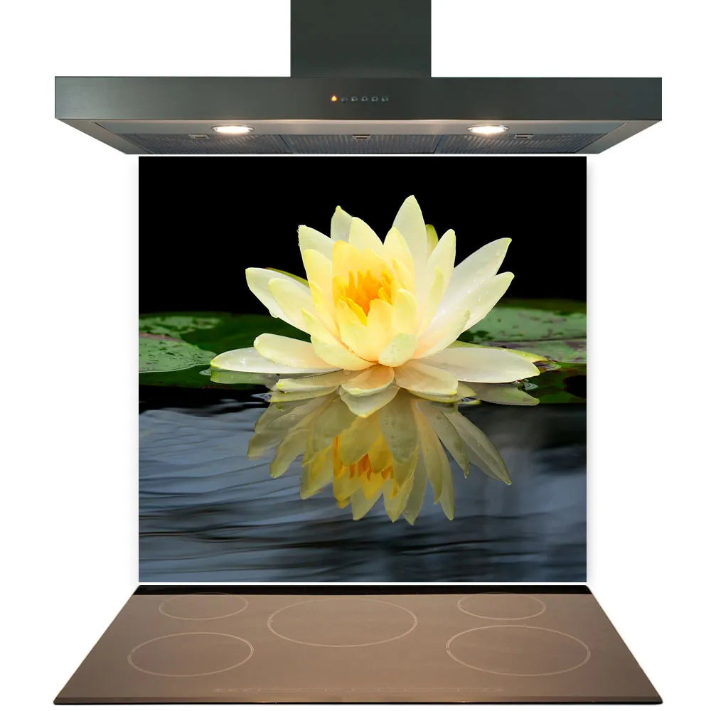 Water Flower Glass Splashback