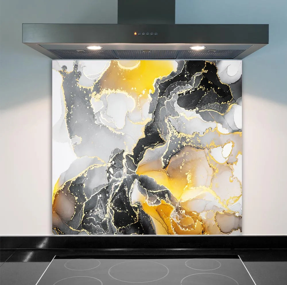 Colour Splashbacks Yellow Deluxe Glass Splashback | Printed Image Glass Splashbacks