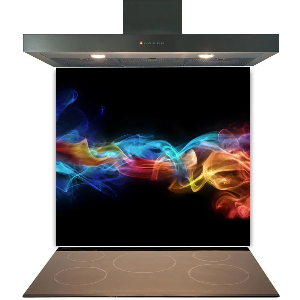 Coloured Smoke Black Glass Splashback
