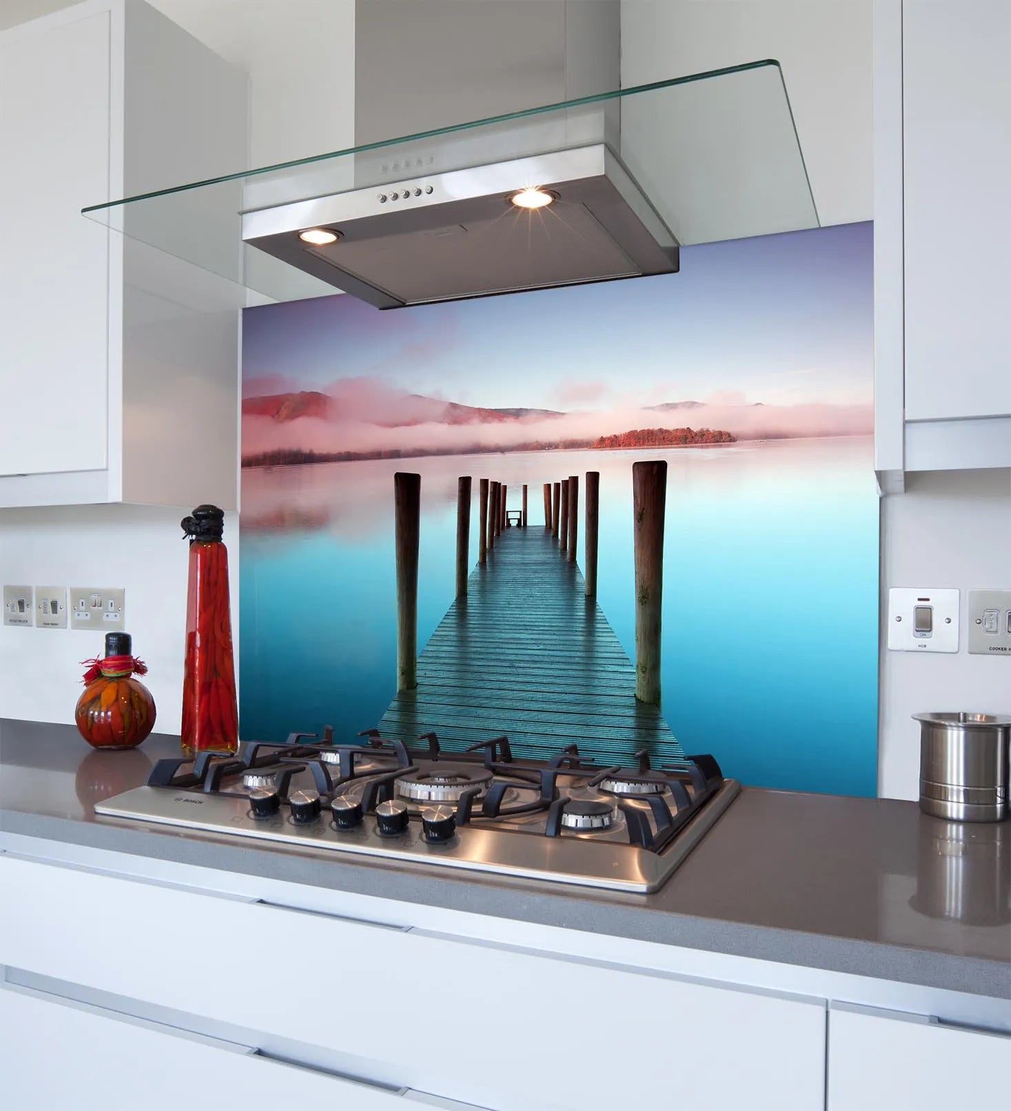 Blue Pier Glass Splashback