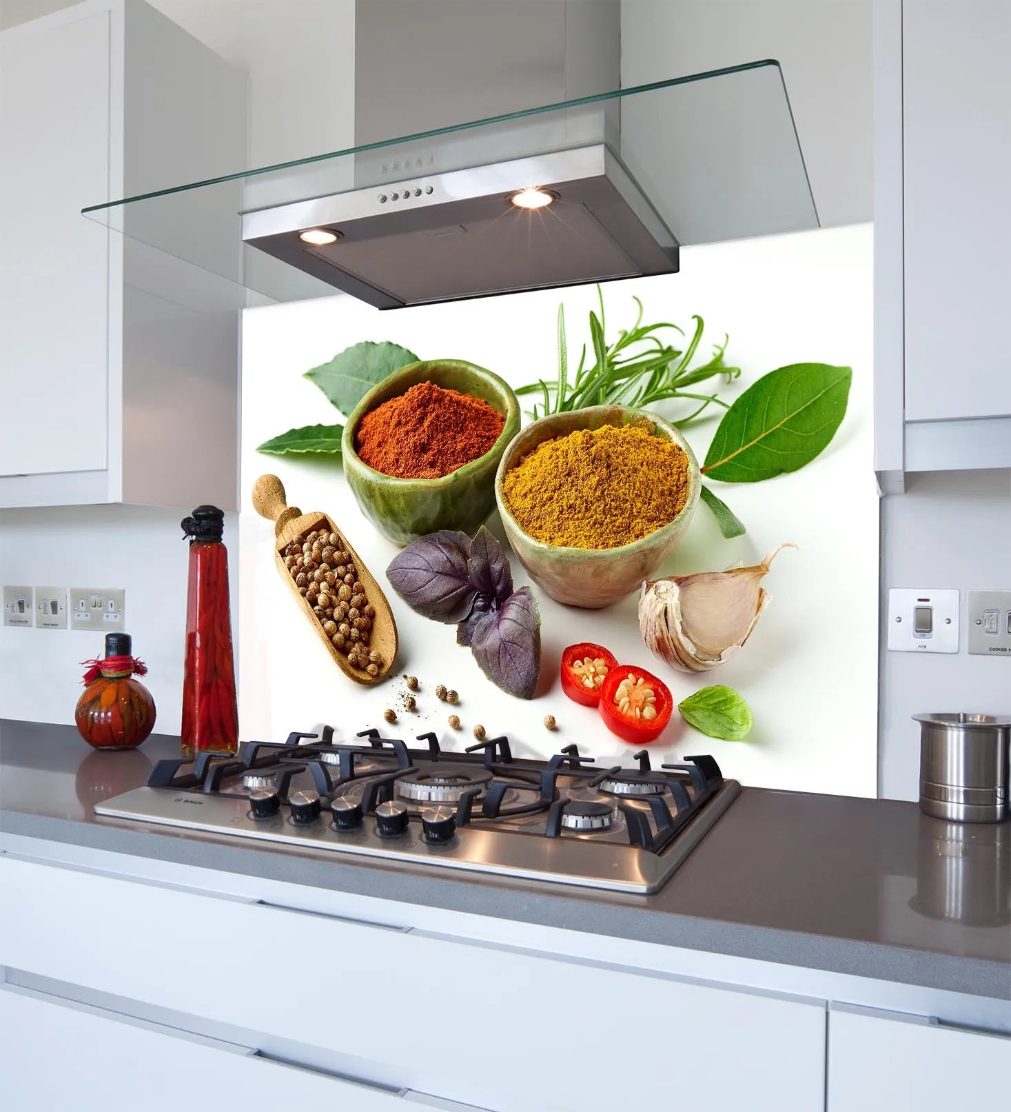 Herbs & Spices Glass Splashback