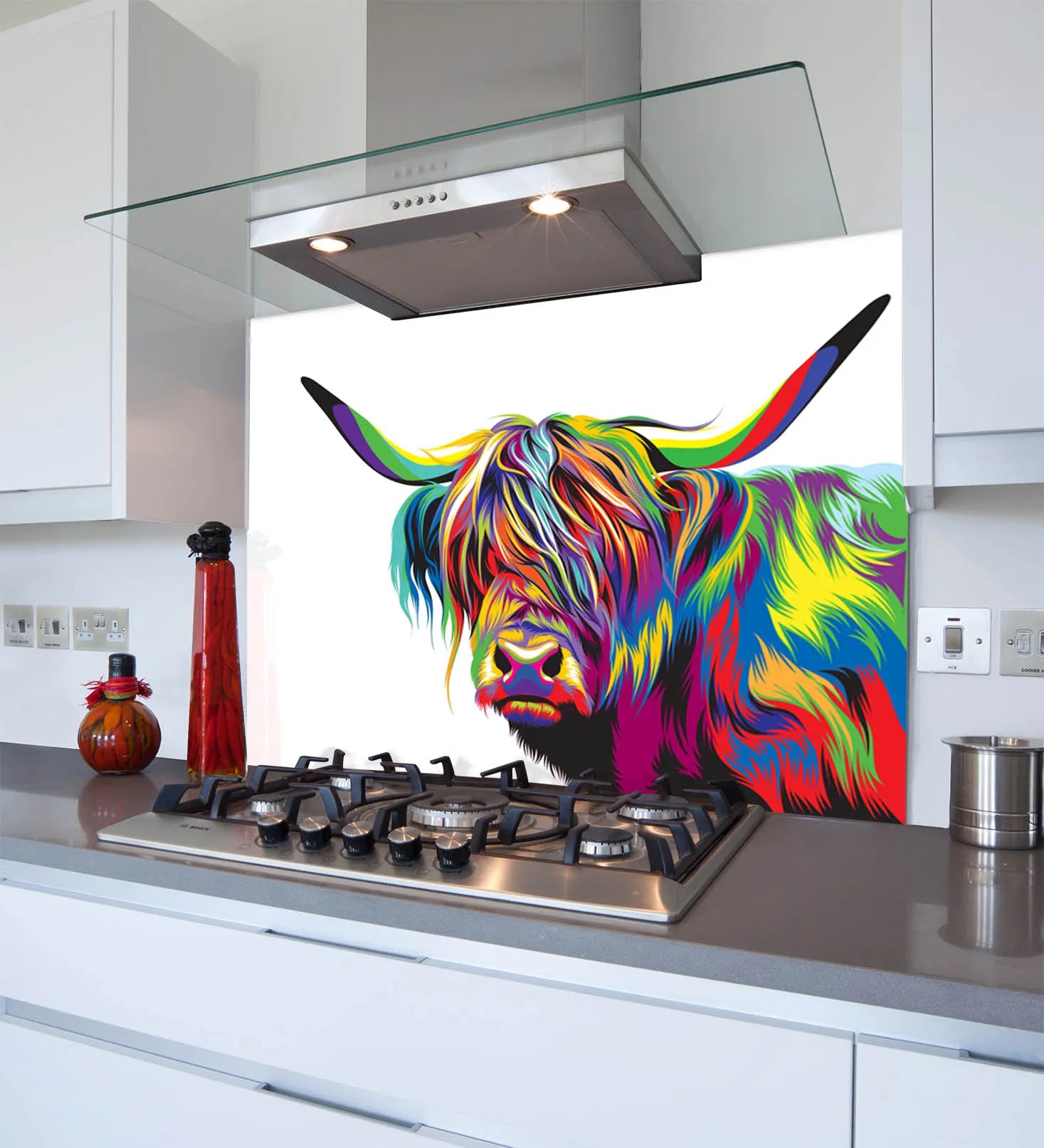 Funky Cow Kitchen Splashback