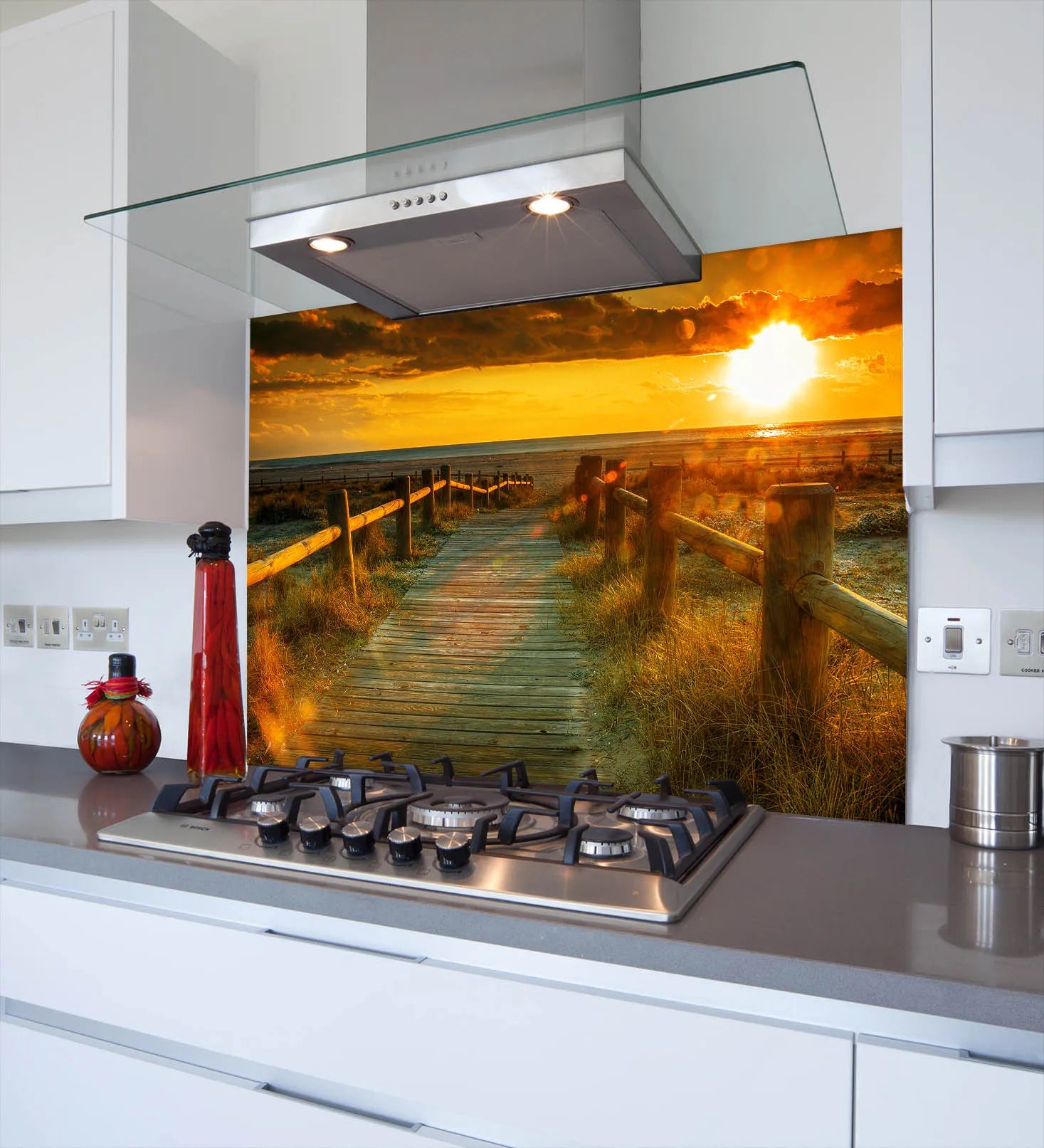 Sunset Beach Glass Splashback