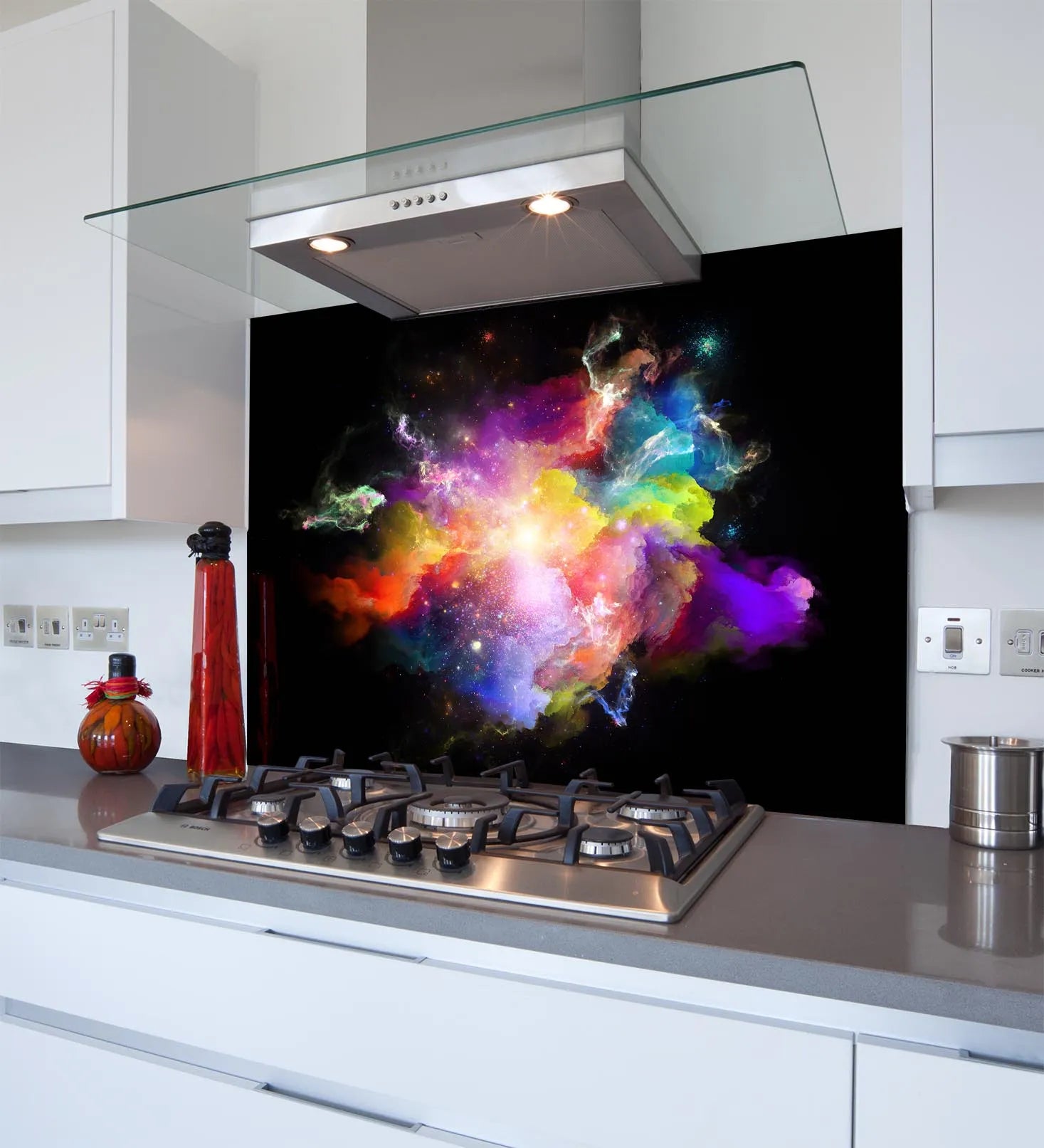 Powder Burst Glass Splashback
