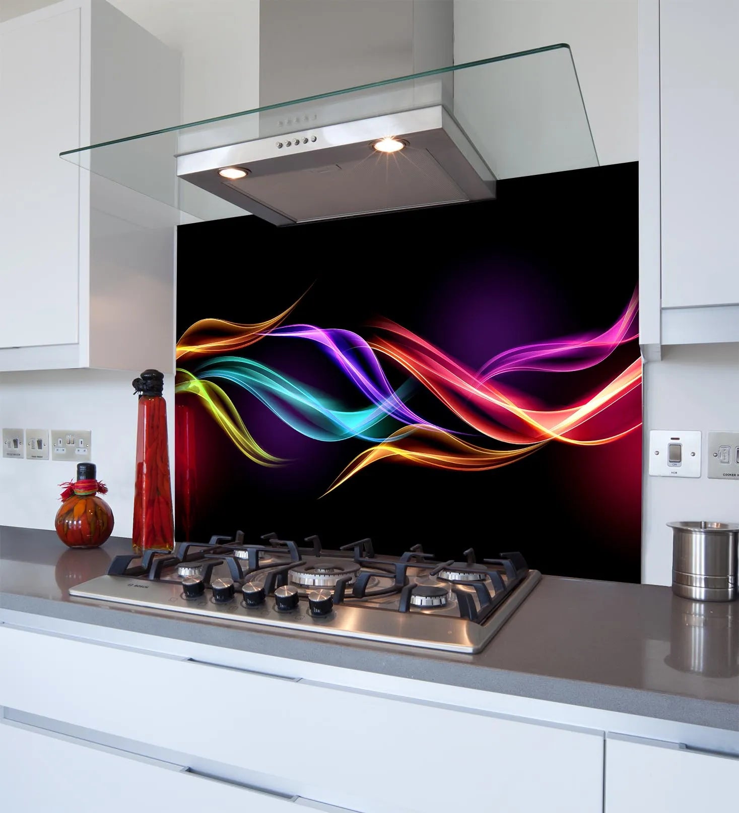 Dynamic Wave Glass Splashback
