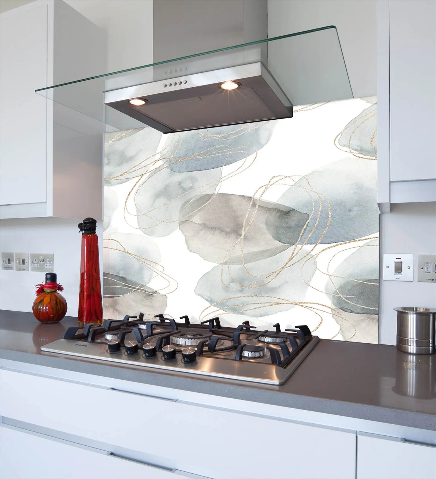 Abstract Puddles Glass Splashback