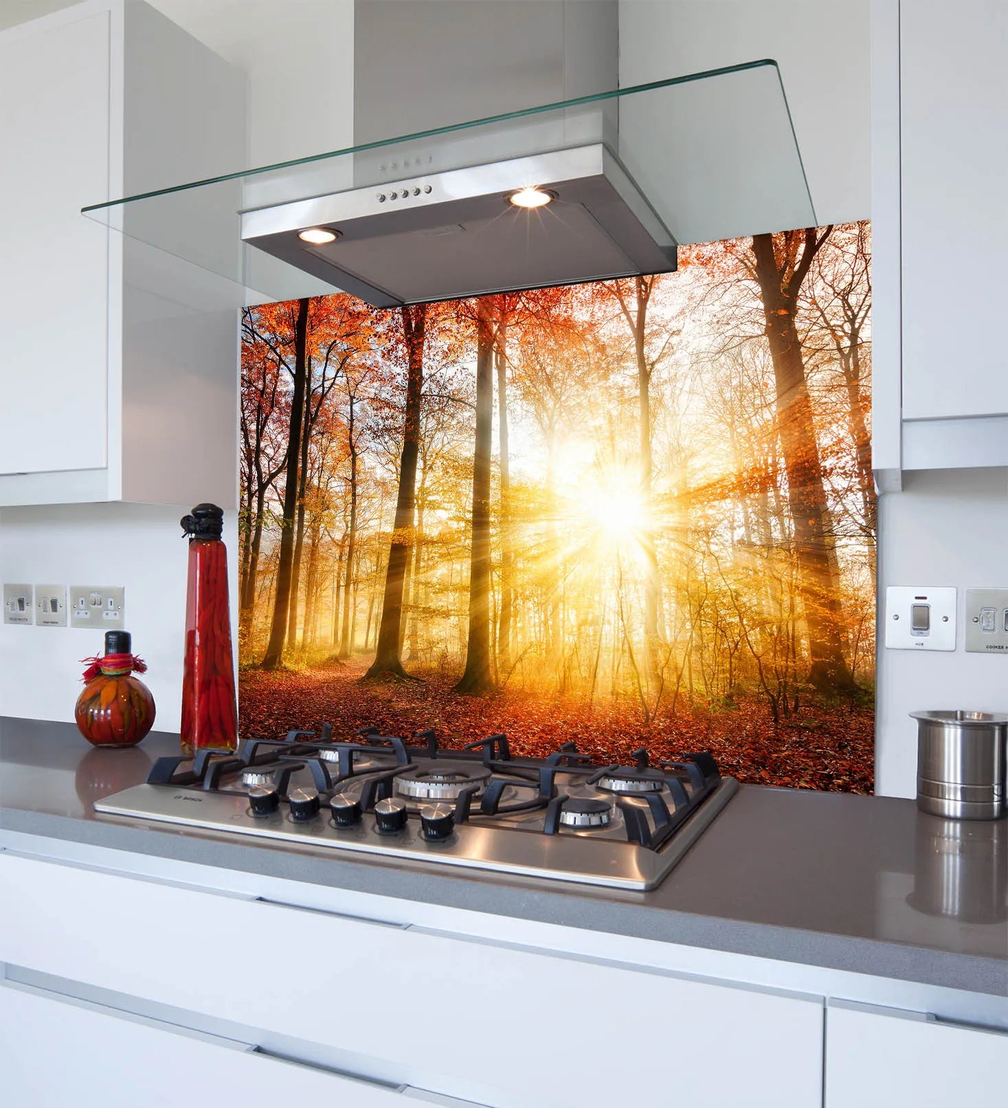 Autumn Leaves Glass Splashback