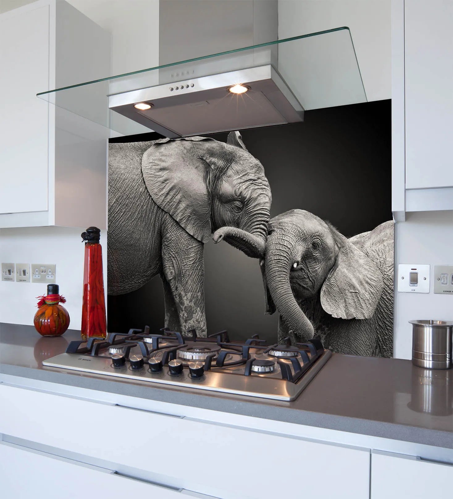 Baby Elephant Glass Splashback