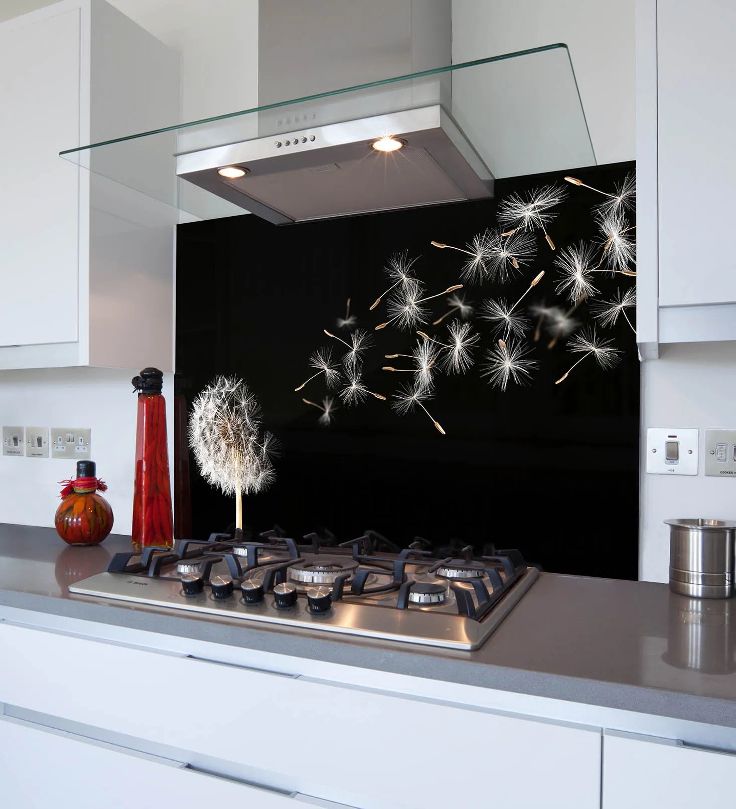 Blowing Dandelion Glass Splashback