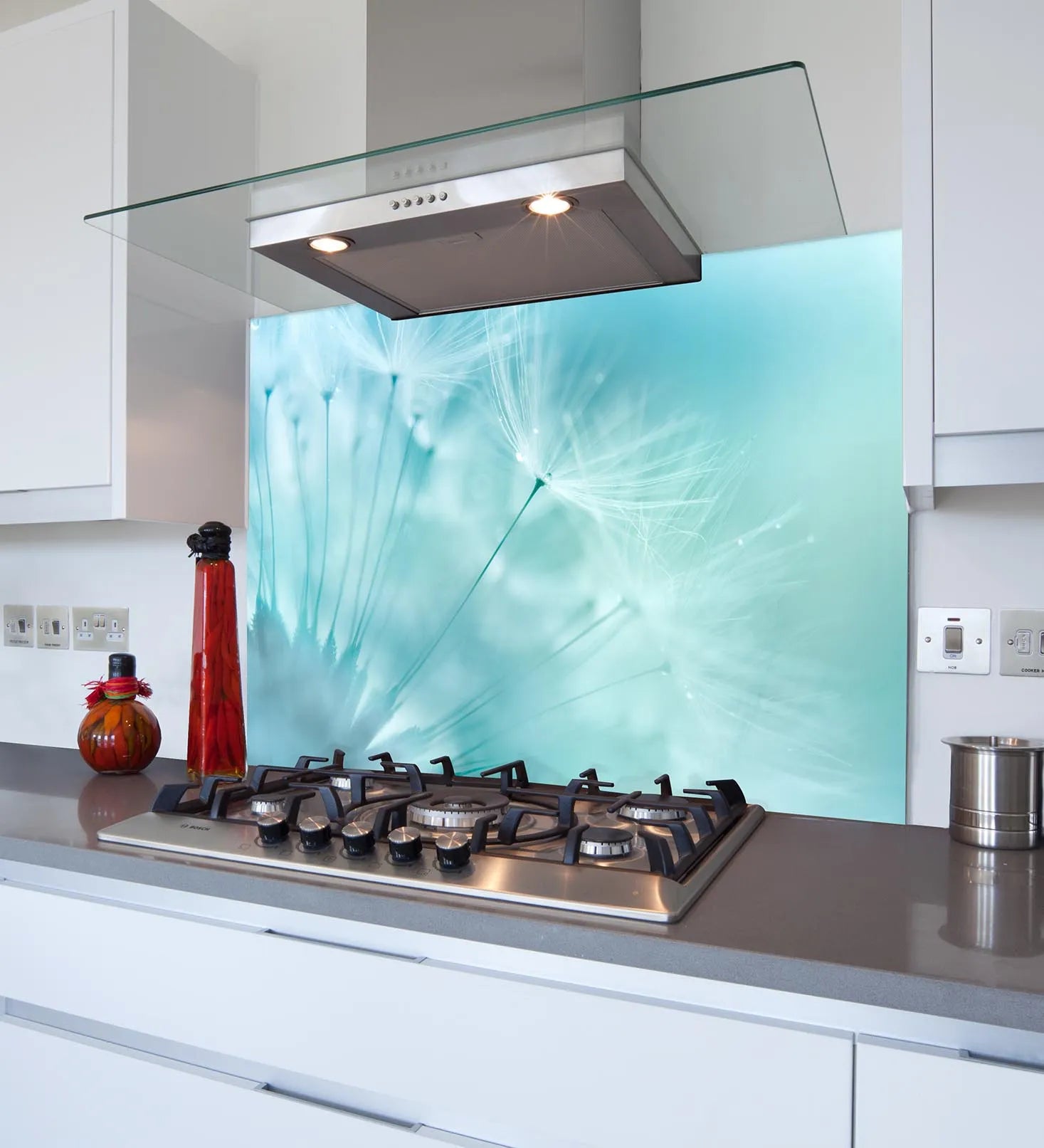 Blue Dandelions Kitchen Splashback