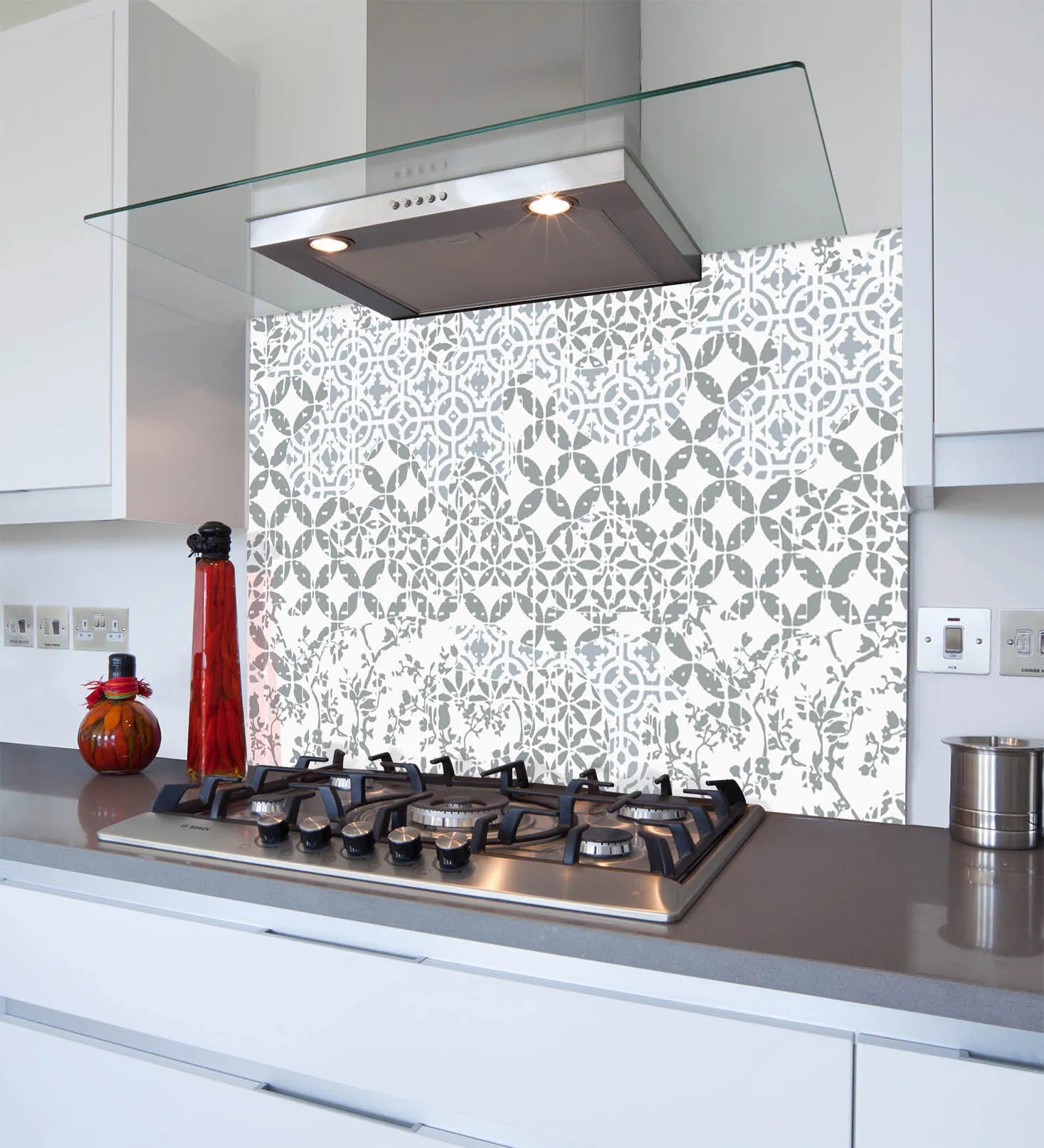 Blue Mosaic Glass Splashback