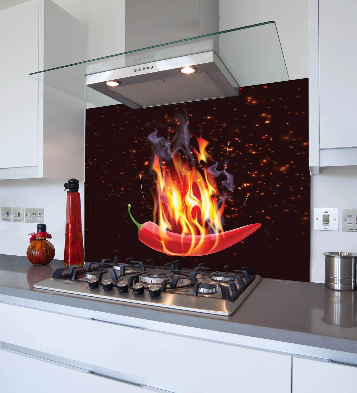 Burning Chilli 2 Glass Splashback