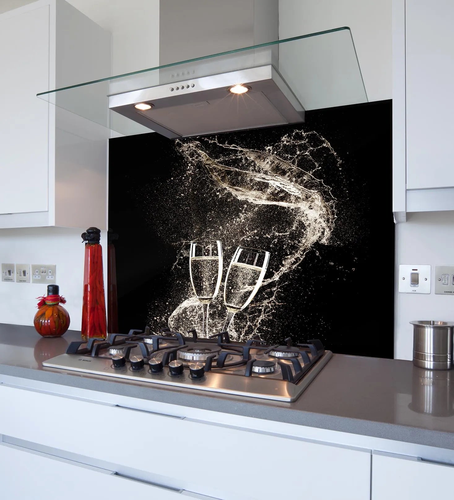 Champagne Swirls Glass Splashback
