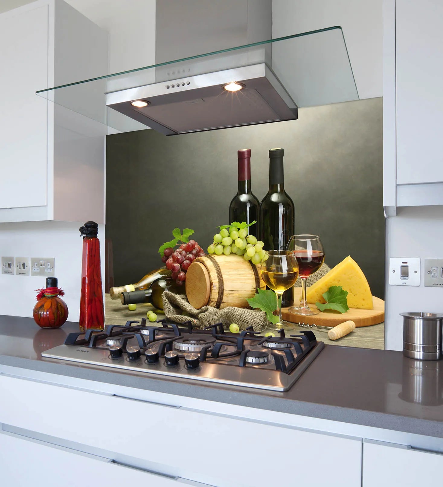 Cheese & Wine Glass Splashback
