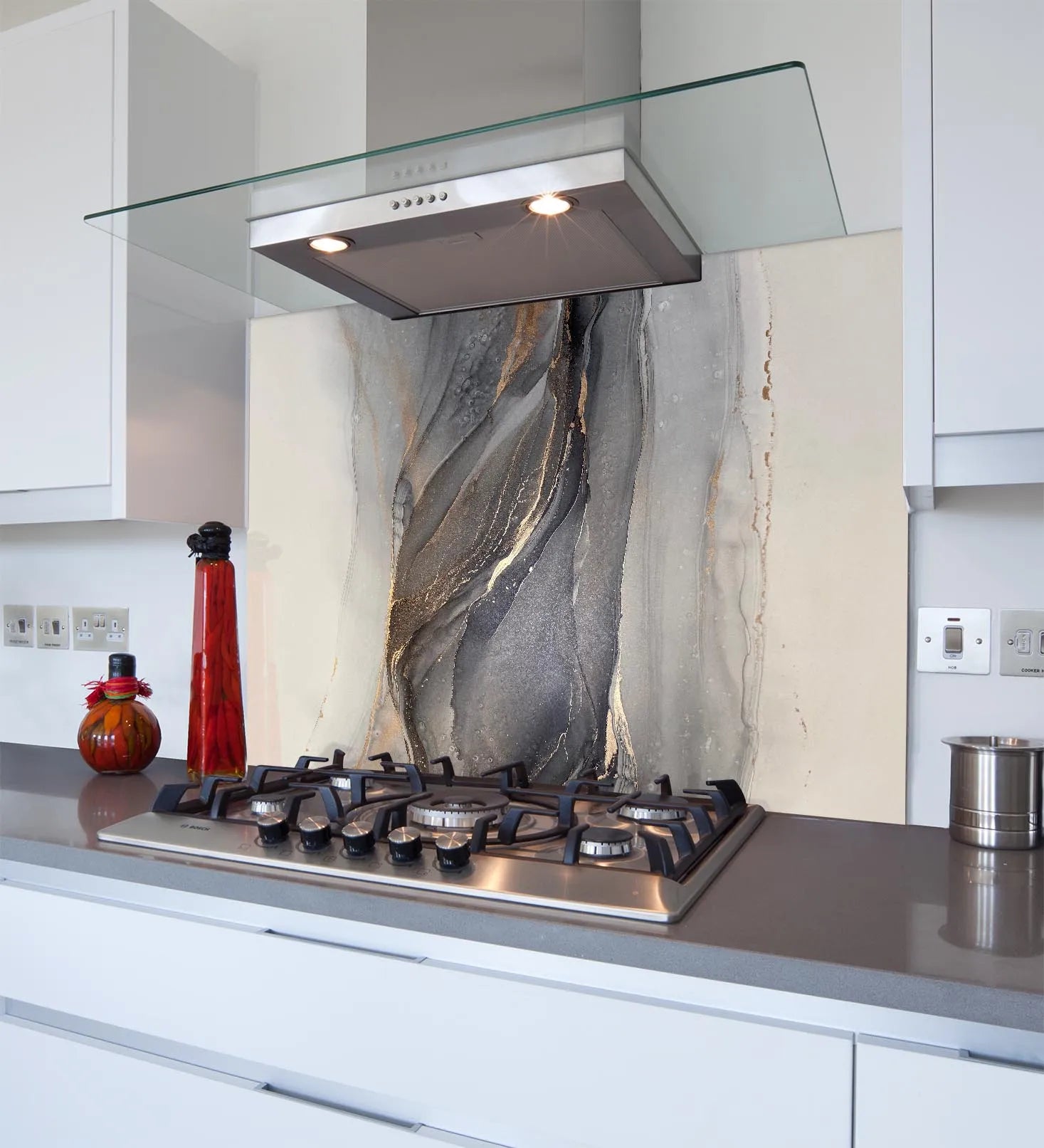 Copper Marble Glass Splashback